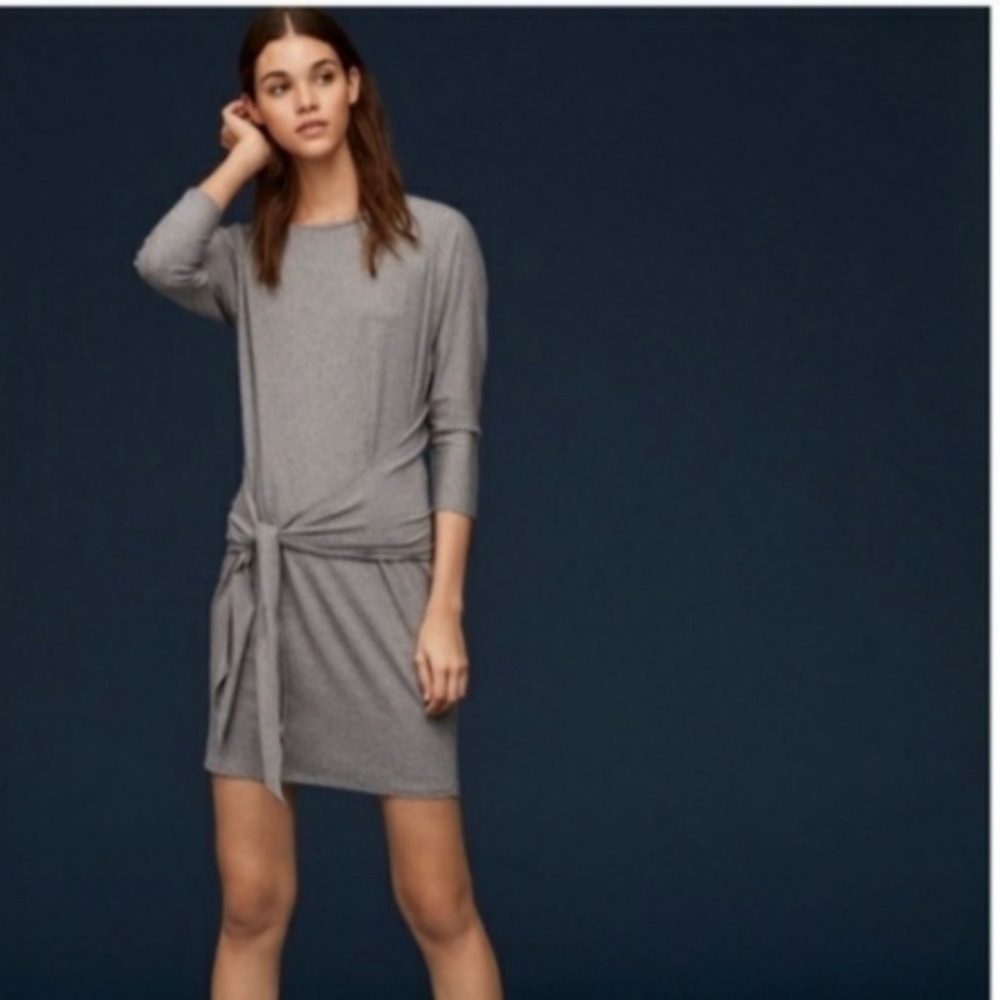 Grey Aritzia / The Group tie-waist jersey dress - Picture 2 of 6